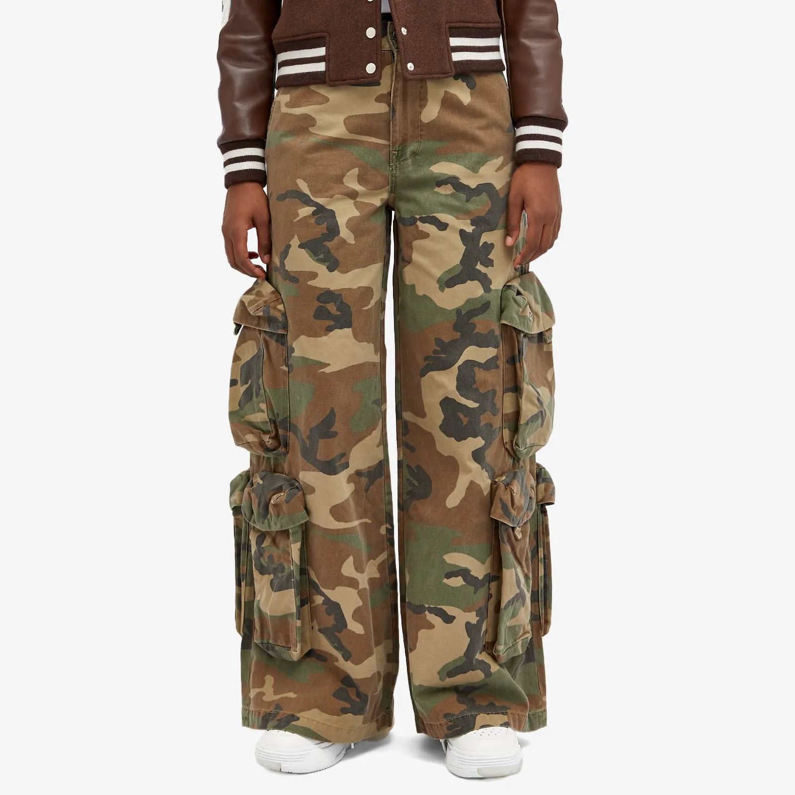 Amiri Camo Baggy Cargo Pants, Green Camo