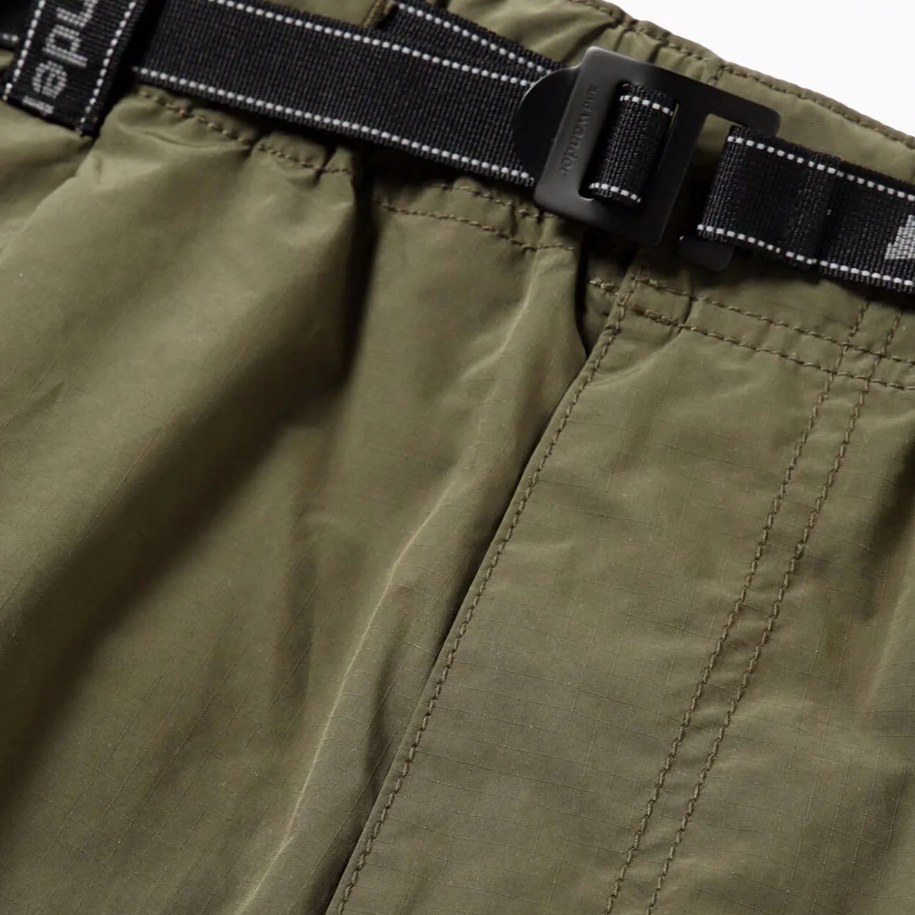 And Wander Oversized Cargo Short Pants Khaki