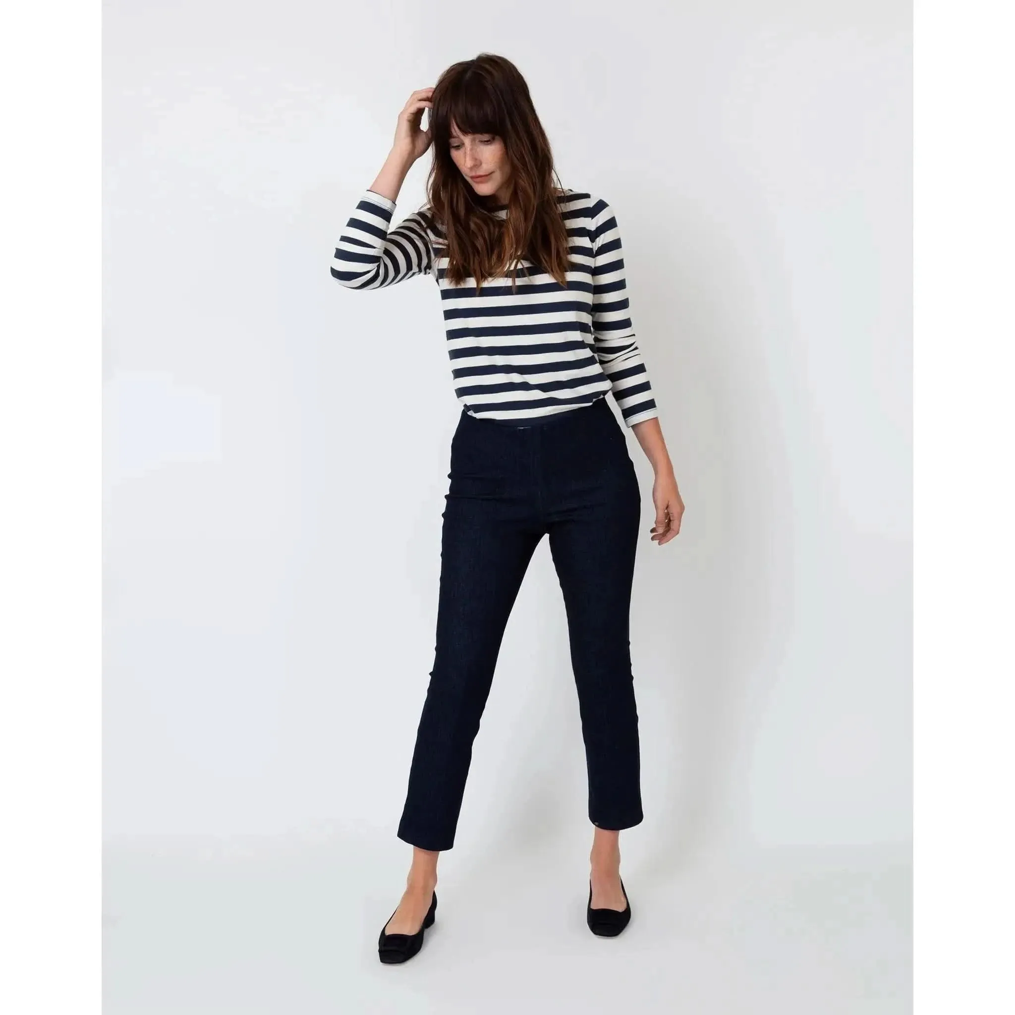 Ann Mashburn Flare Pant in Indigo Stretch Denim