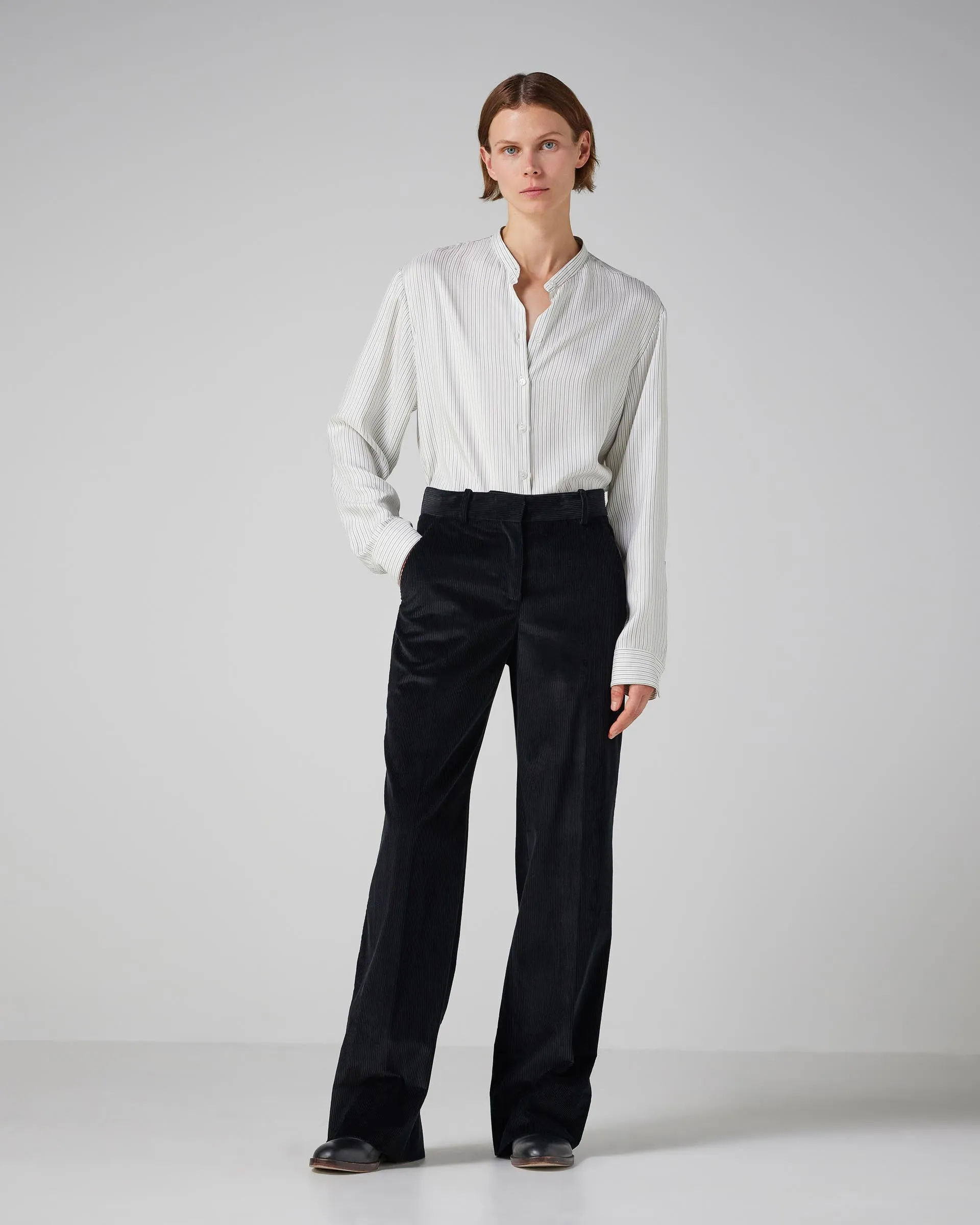 Anya Trousers in Corduroy, Black