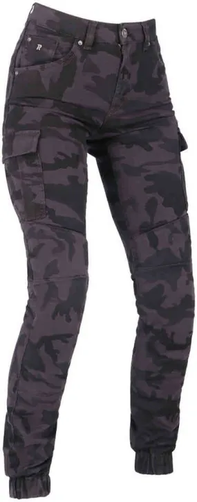 Apache Camo Richa Women's Motorcycle Jeans, Black Camo