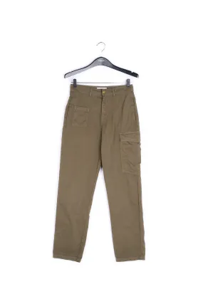 Army green cotton cargo pants