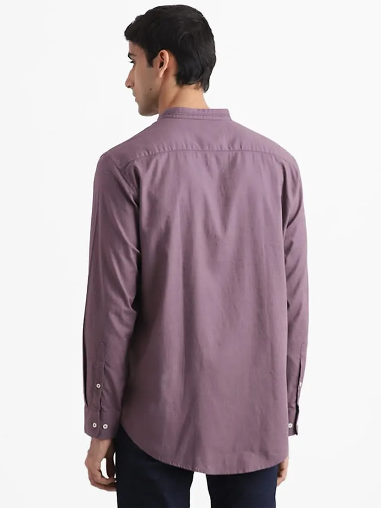 Ascot Purple Cotton Relaxed-Fit Shirt