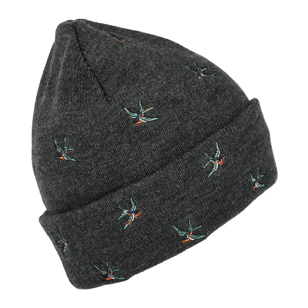 Barts Hats Vinson Swallow Cuffed Beanie Hat - Dark Grey