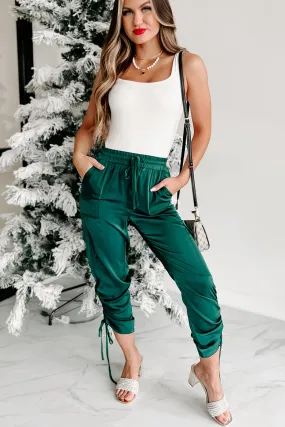 Better Off Single Ruched Cargo Pants (Hunter Green)