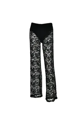 Black Lace Straight Leg Pant