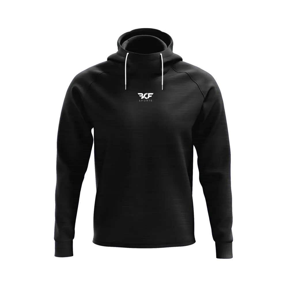 Black Melange: Pullover Hoodie