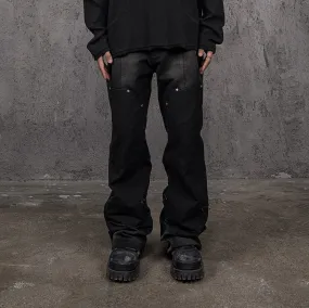 Black Tactical Rivet Cargo Pants