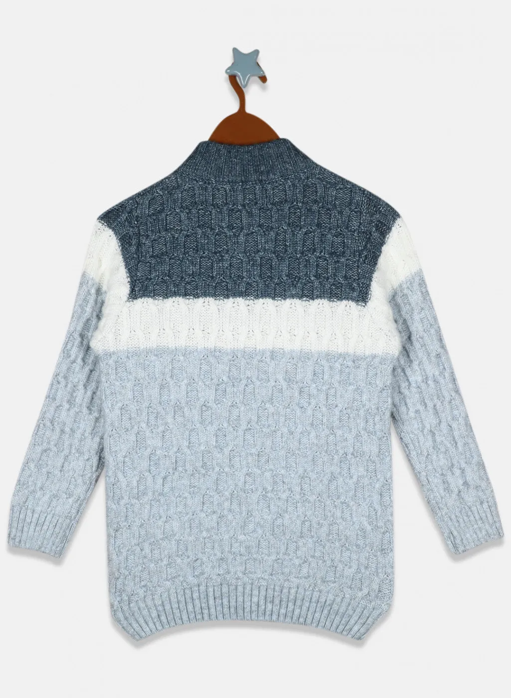 Boys Blue Self Design Pullover