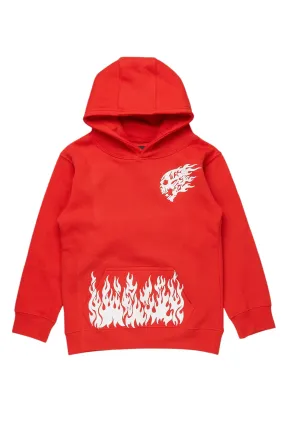 Boys Bubble Red Graphic Hoodie