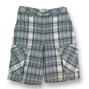 Boys Hanna Andersson Size 8 Blue & Green Plaid Cargo Shorts