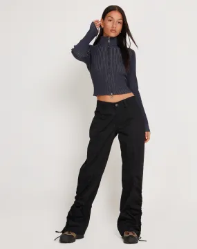 Bracha Low Rise Cargo Trousers in Black