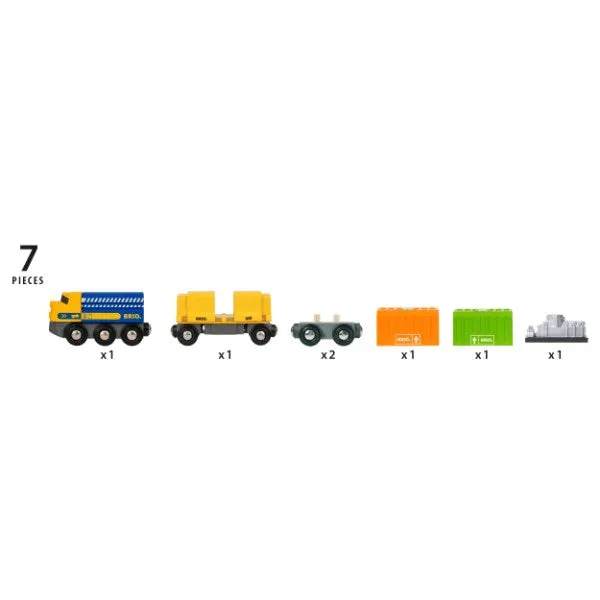 BRIO Train Three-Wagon Cargo Train 7 pieces 33982