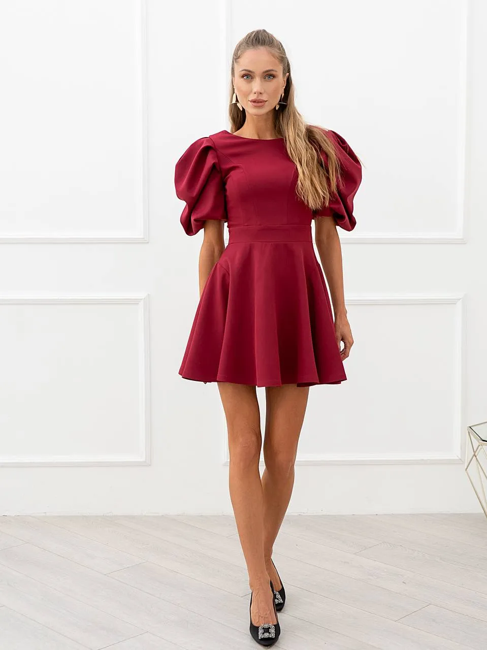 Burgundy mini dress “Merlot”