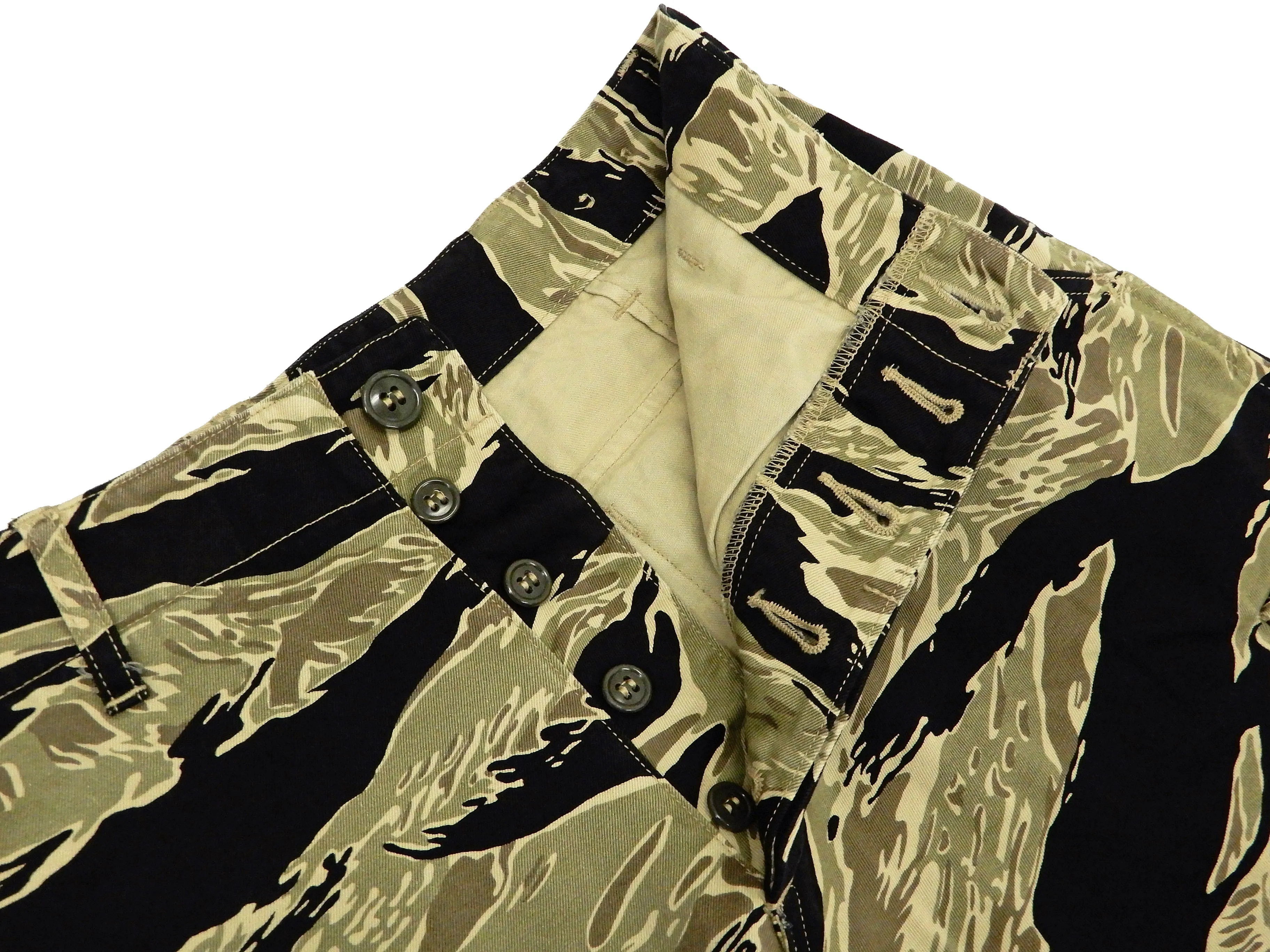 Buzz Rickson Men's Military Cargo Shorts Golden Tiger Camouflage Pattern BR51904