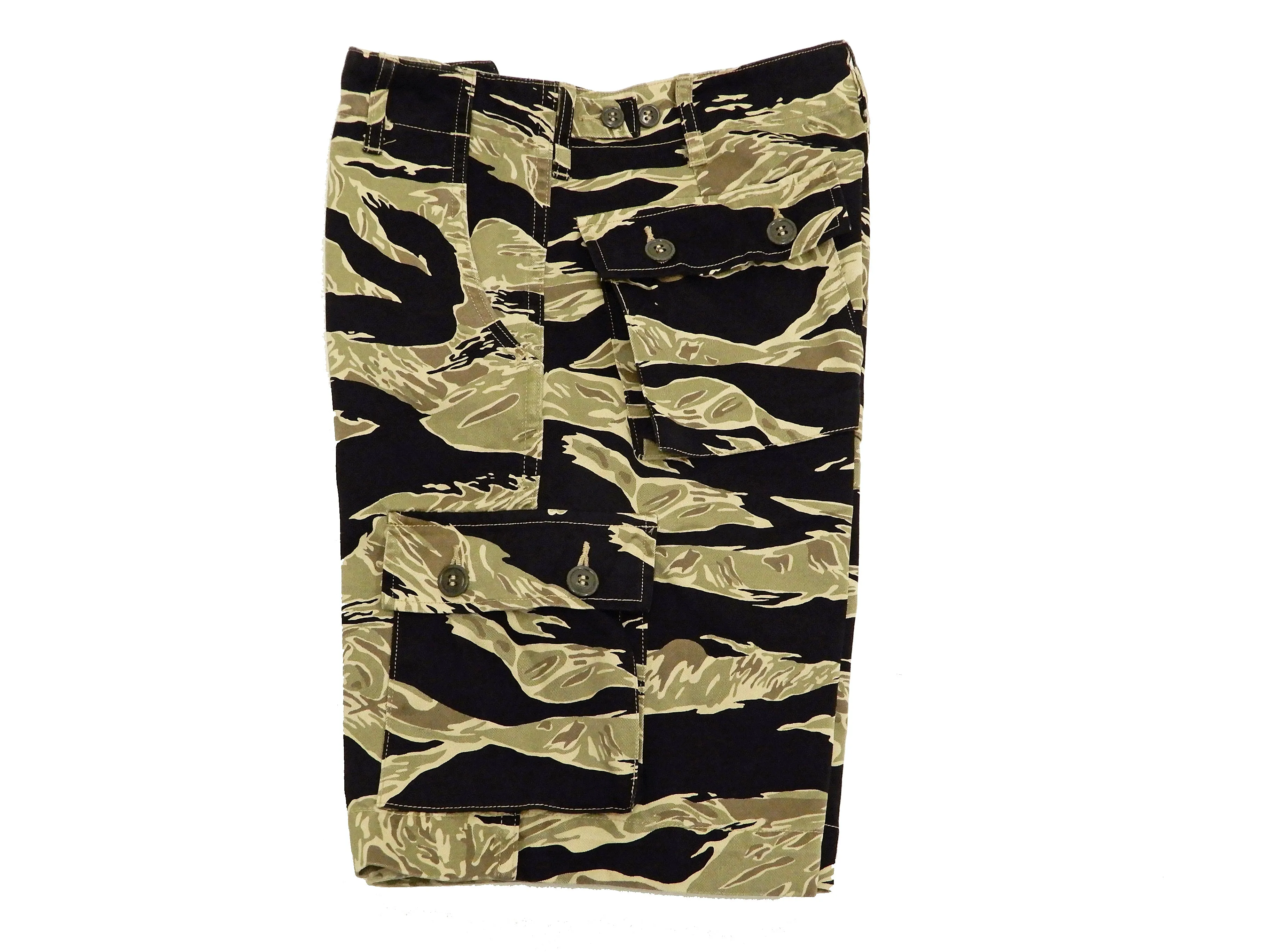 Buzz Rickson Men's Military Cargo Shorts Golden Tiger Camouflage Pattern BR51904