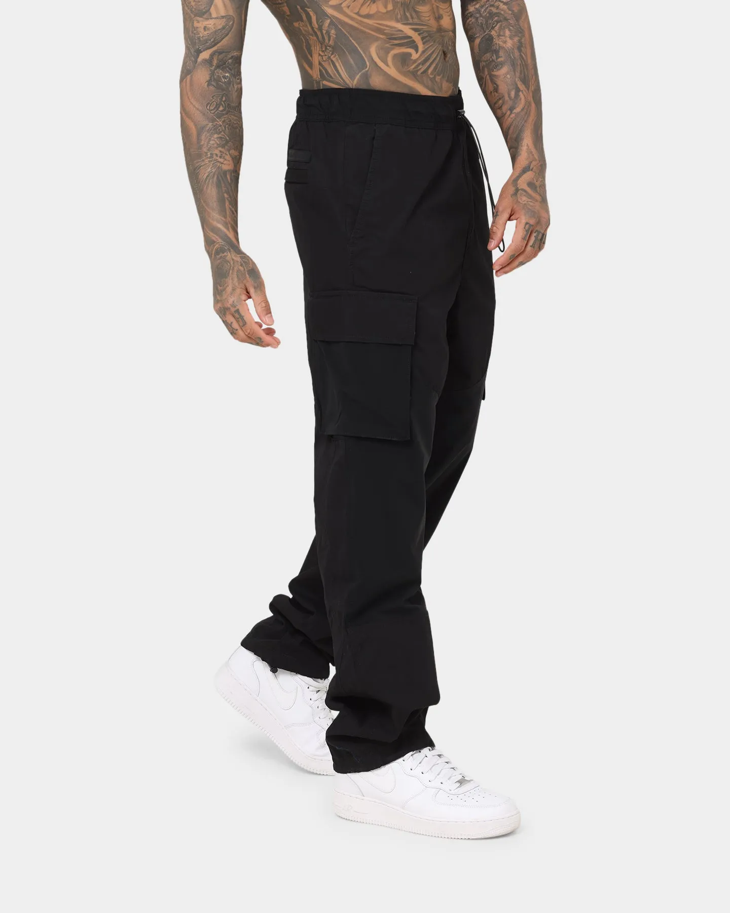 Calvin Klein Blocking Mixed Media Cargo Pants Ck Black