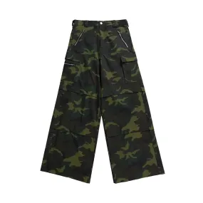 Camouflage Cargo Wide Leg Baggy Pant