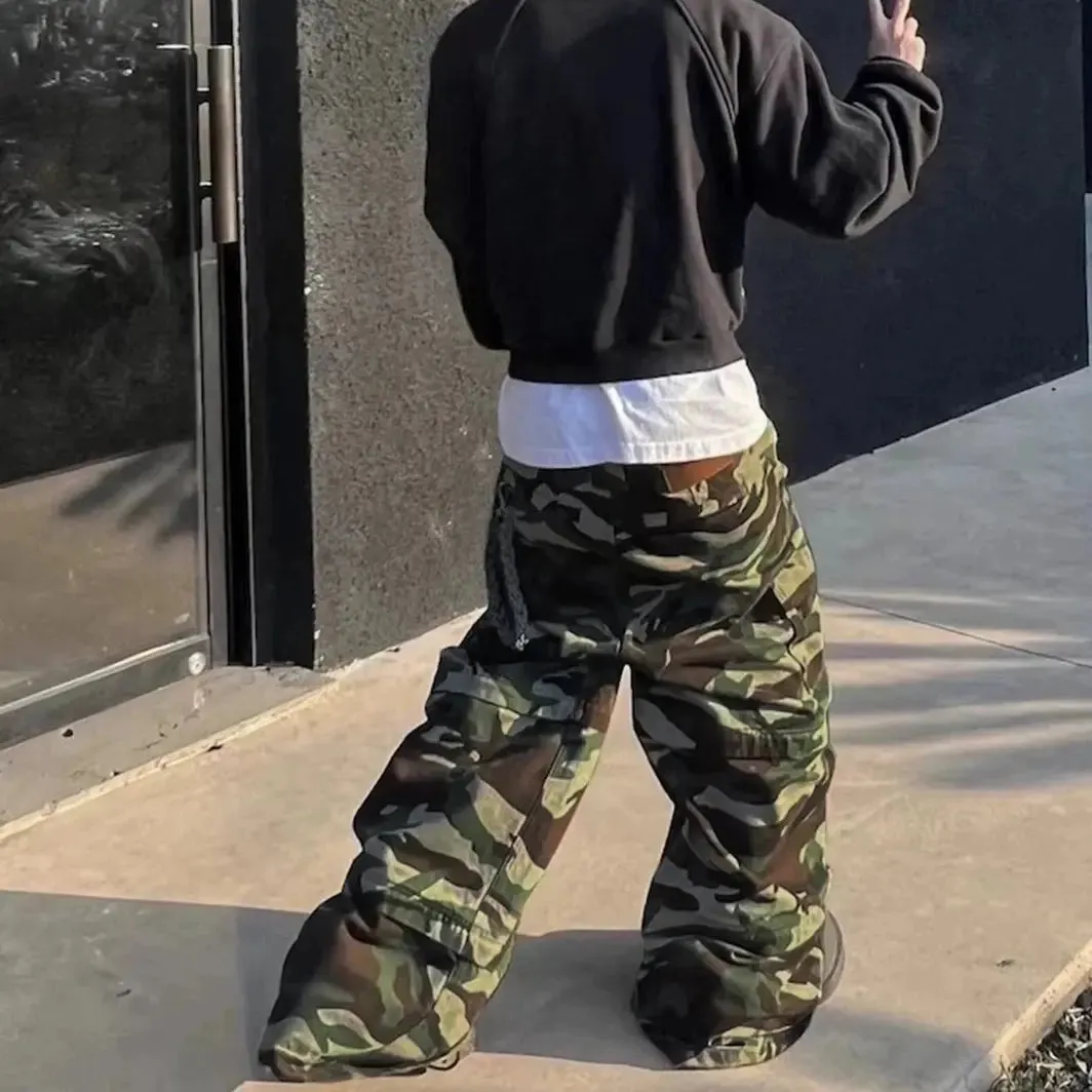 Camouflage Cargo Wide Leg Baggy Pant