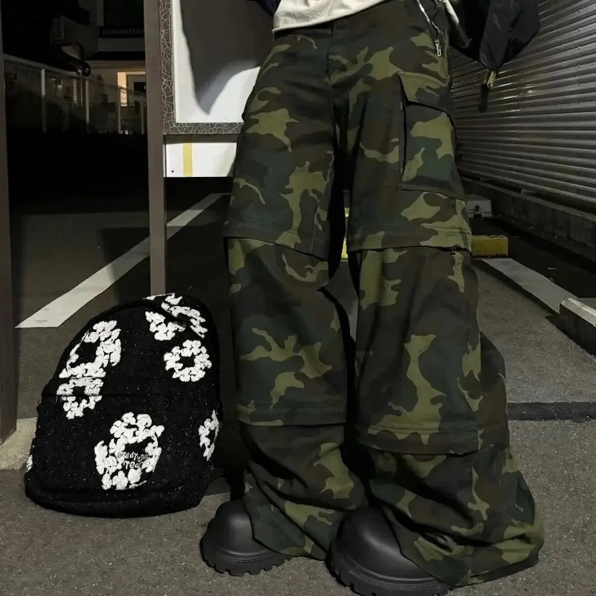 Camouflage Cargo Wide Leg Baggy Pant