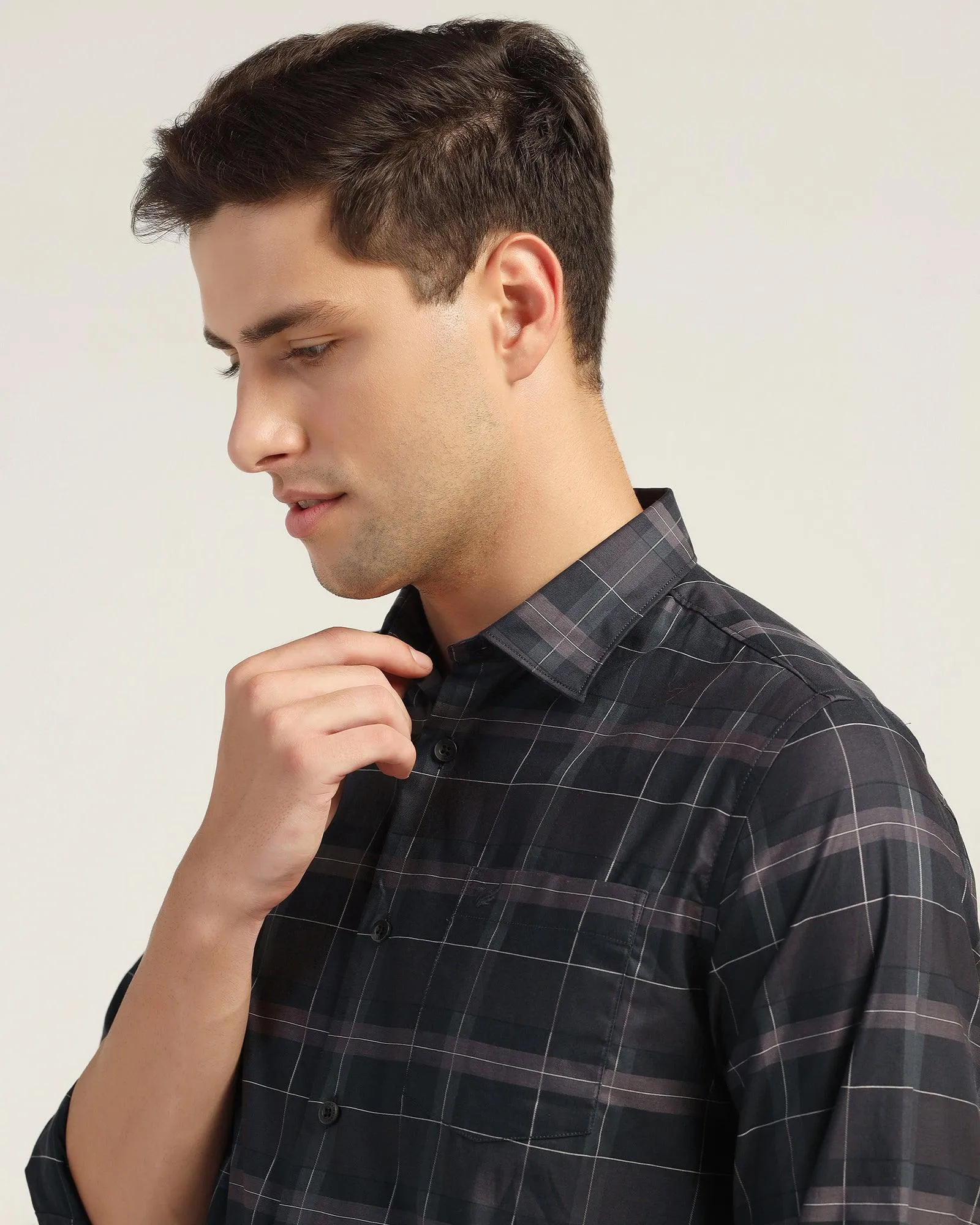 Casual Navy Check Shirt - Niger