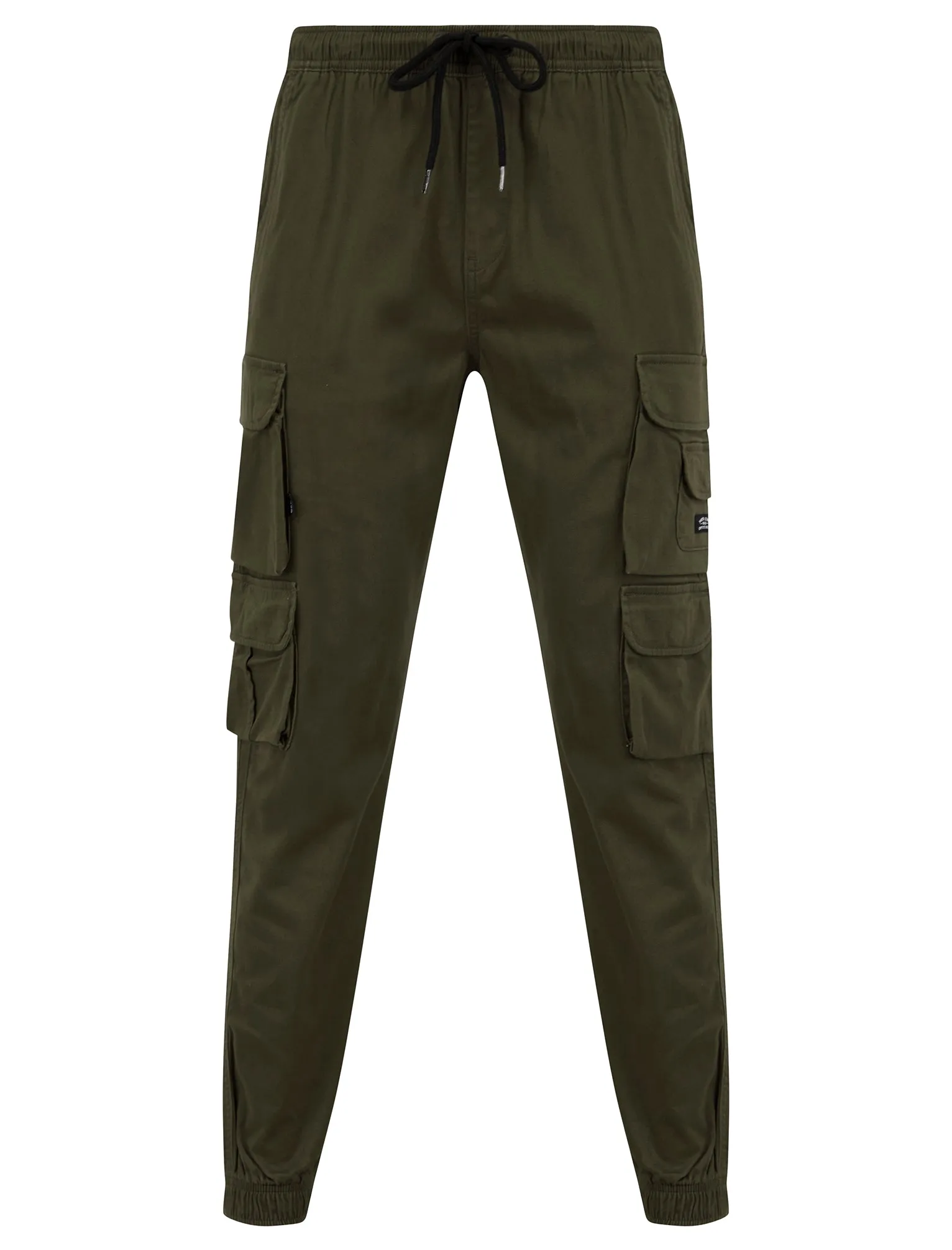 Cathay Cotton Twill Cuffed Multi-Pocket Cargo Jogger Pants in Crocodile - Tokyo Laundry