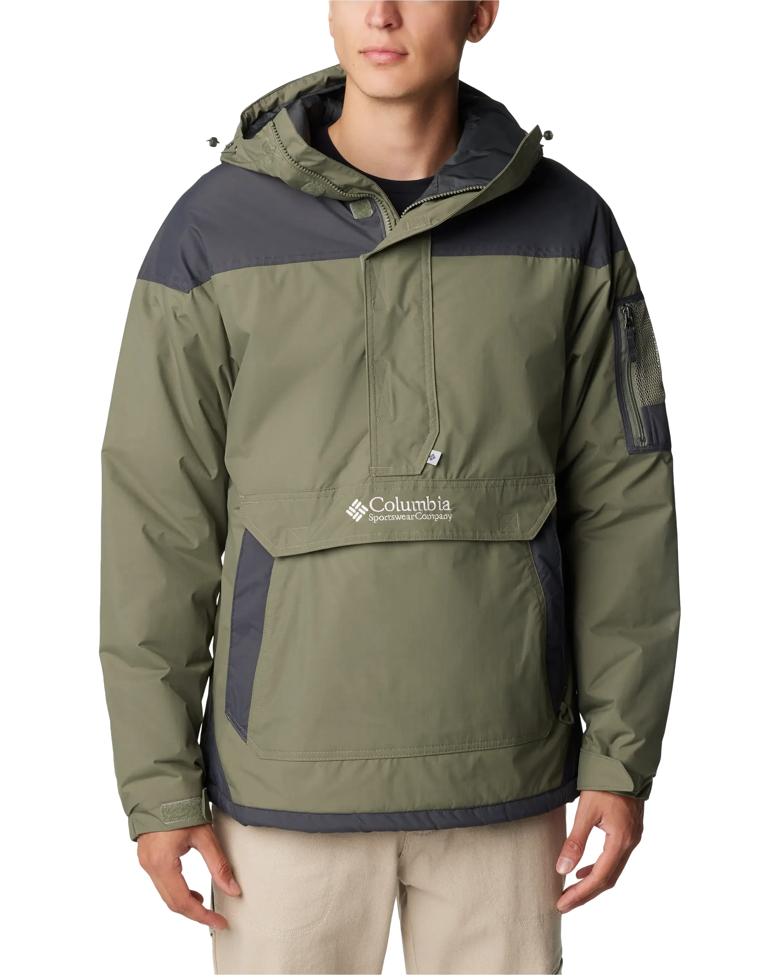 Challenger Pullover Jacket in Stone Green & Shark