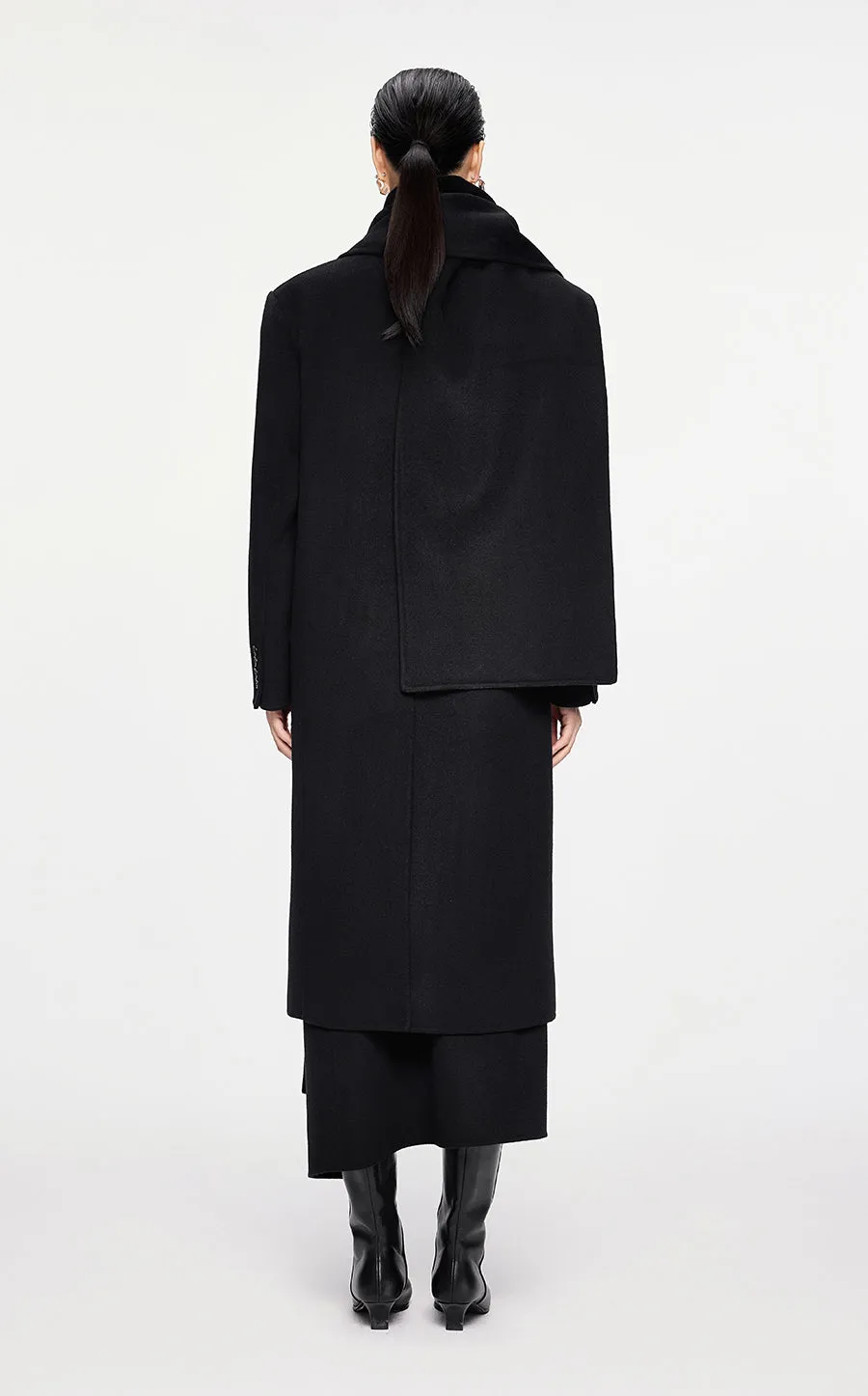 Coat / JNBY Mid-length Wool-cashmere Cape Coat