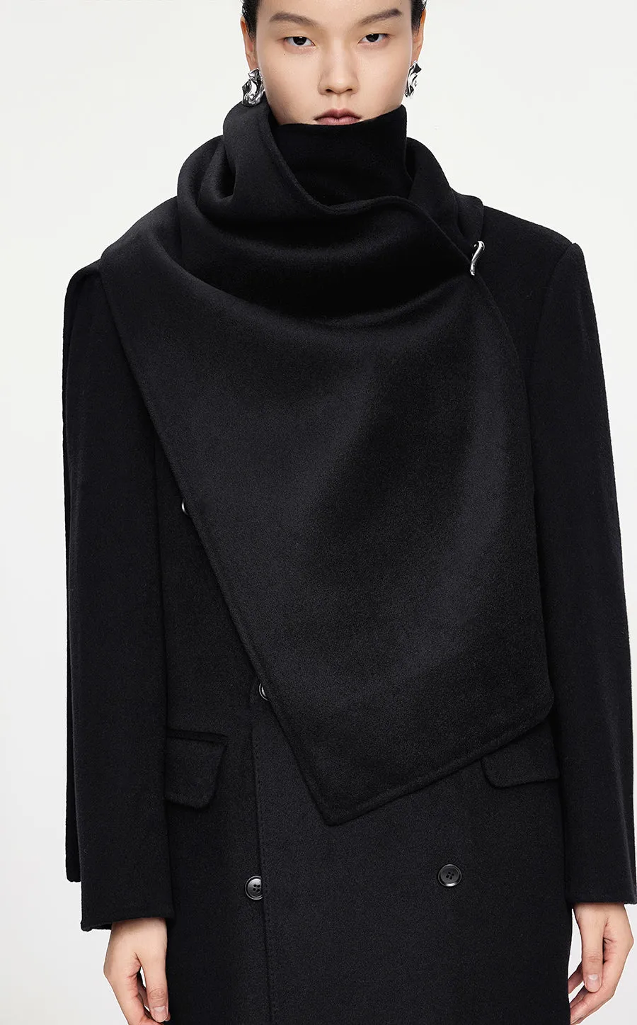 Coat / JNBY Mid-length Wool-cashmere Cape Coat