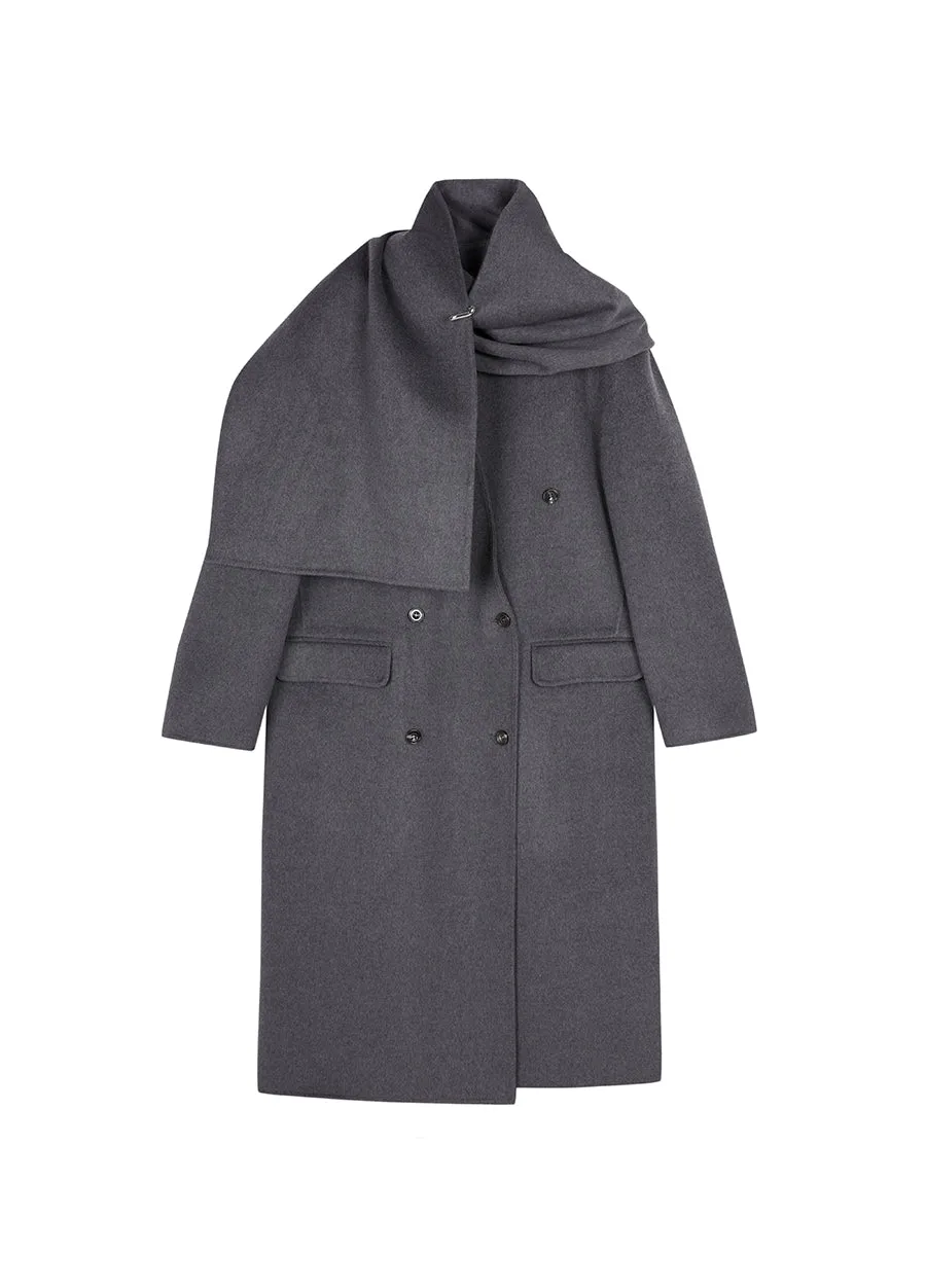 Coat / JNBY Mid-length Wool-cashmere Cape Coat