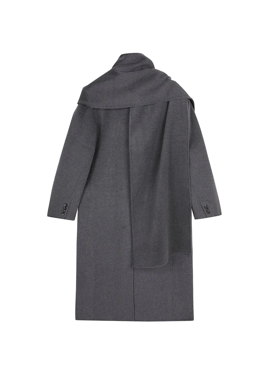 Coat / JNBY Mid-length Wool-cashmere Cape Coat