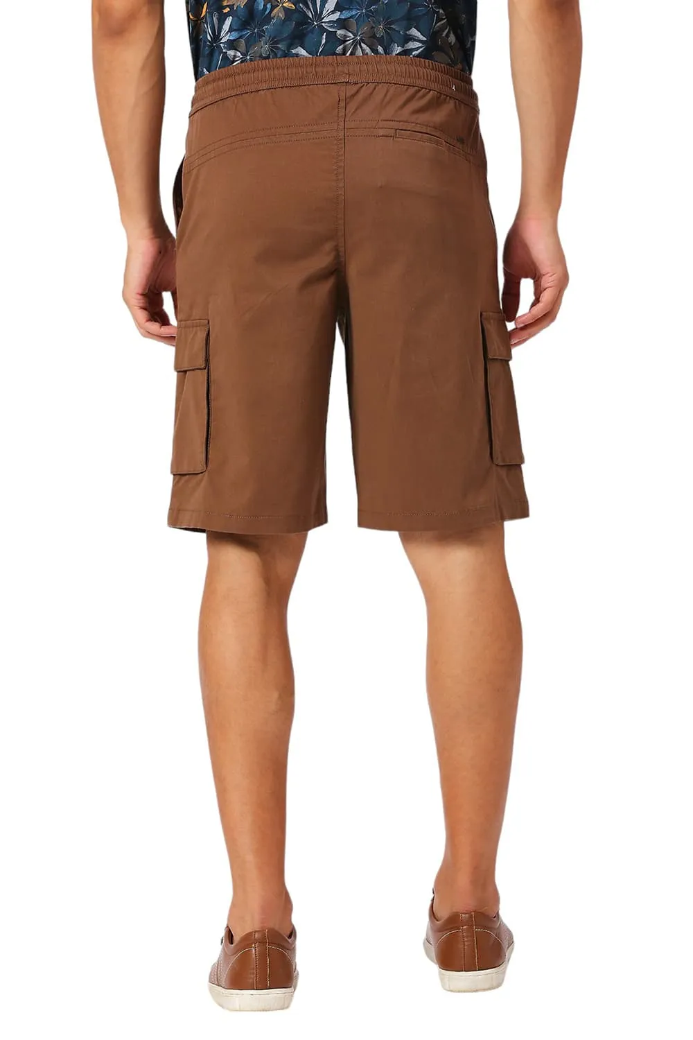 Comfort Fit Cotton Stretch Peach Twill Shorts