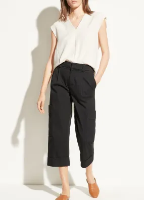 Cropped Cargo Pant in Black