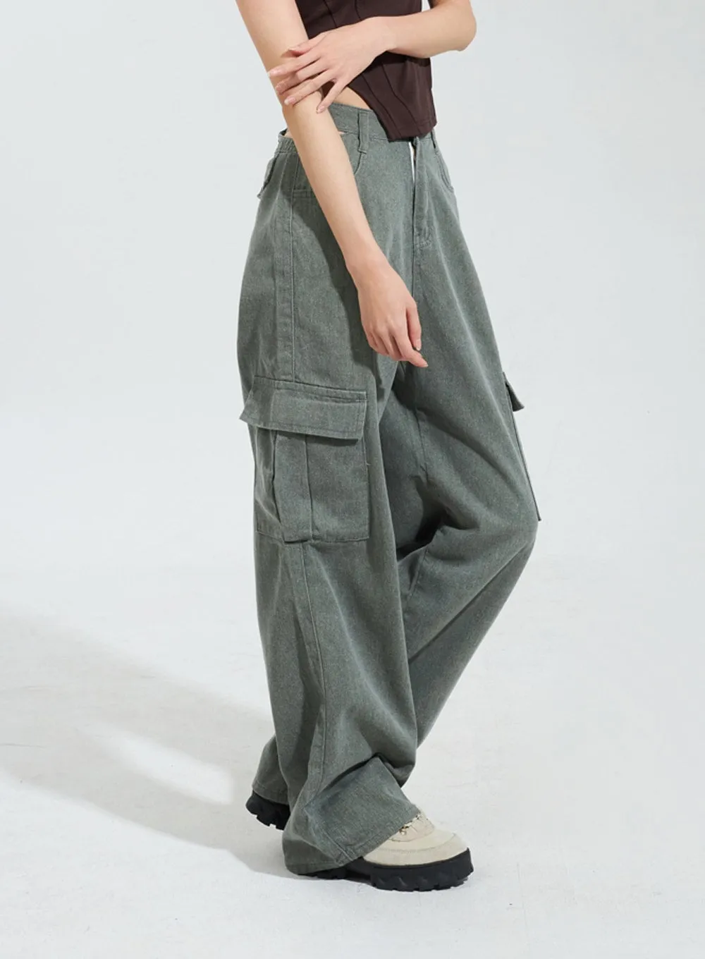 Cut Out Cargo Pants IY318