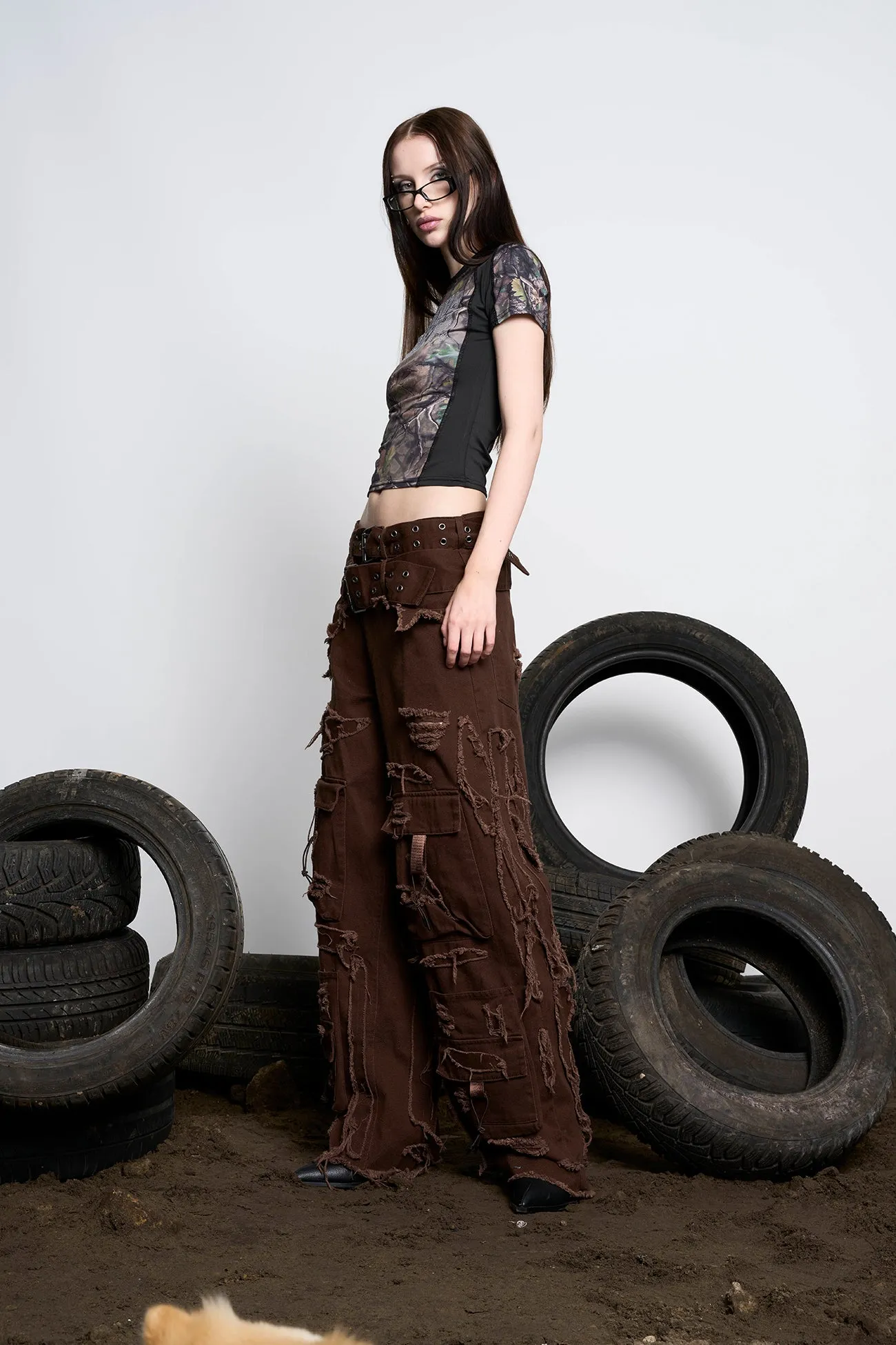 Distressed Cargo Pants