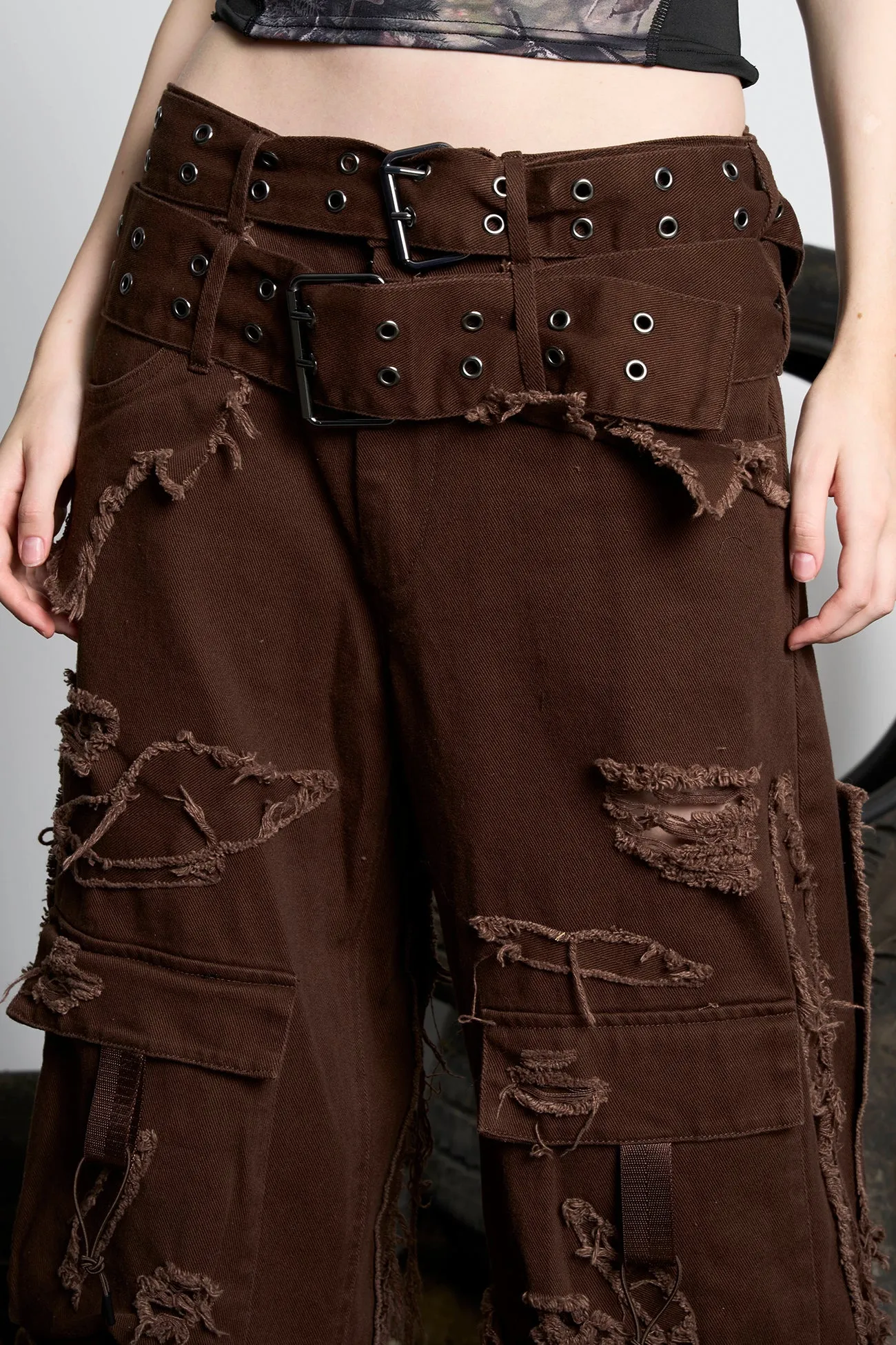 Distressed Cargo Pants