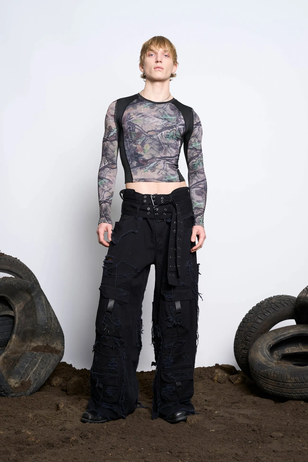 Distressed Cargo Pants