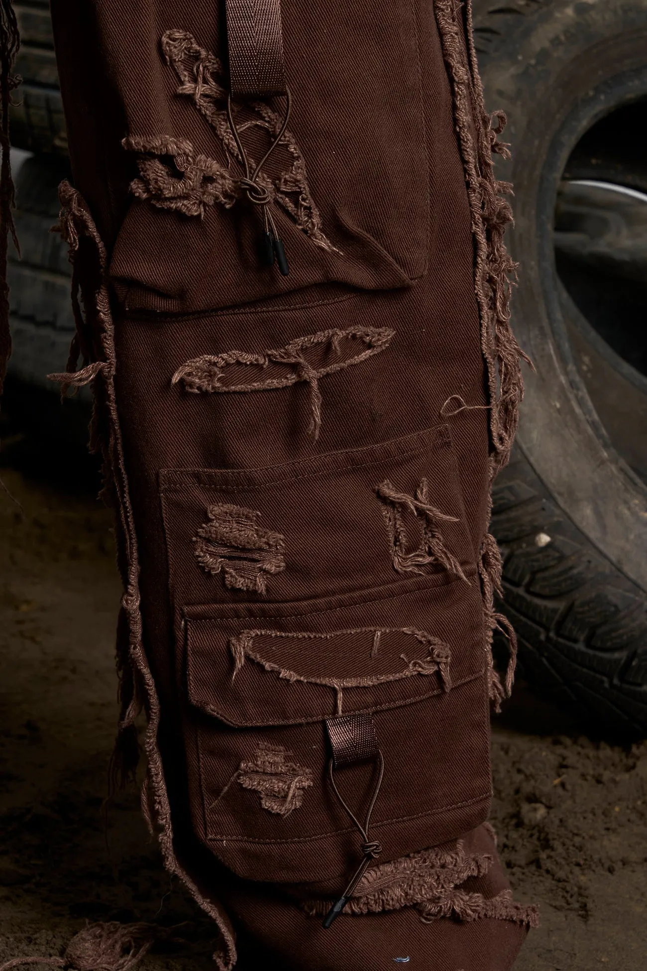 Distressed Cargo Pants