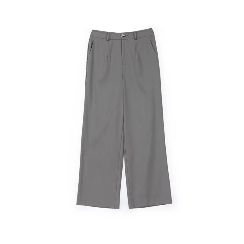 Dolphin Gray Suit Pants Office Outfits