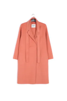 Double face dusty pink wool blend coat