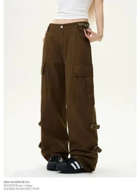 Elastic Side Straps Cargo Pants