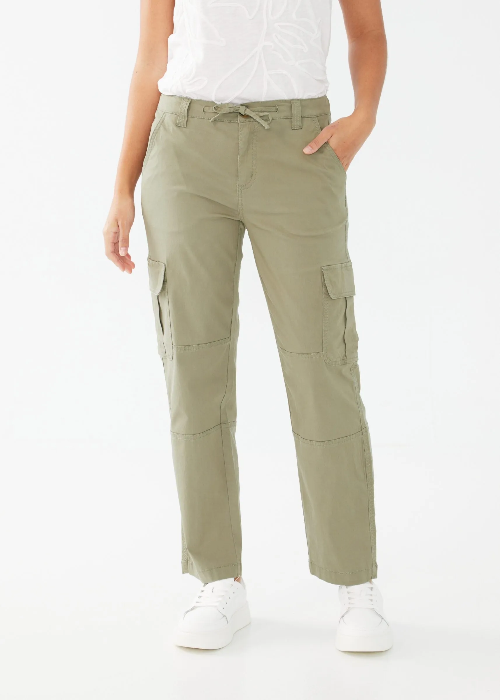 FDJ 2732944 Pull-on Cargo Wide Ankle Tencel Pants