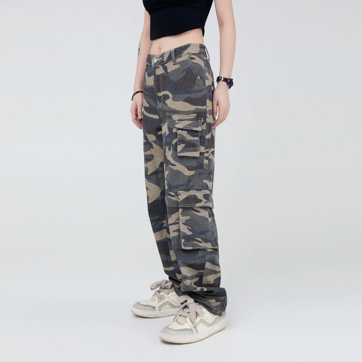 Flap Pocket Camouflage Cargo Pants