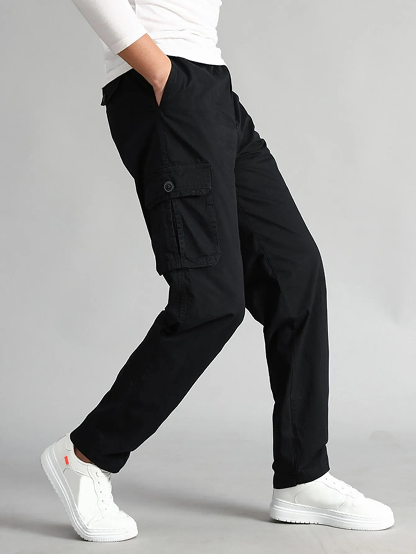 Flight Mens Solid Pocket Side Cargo Pants