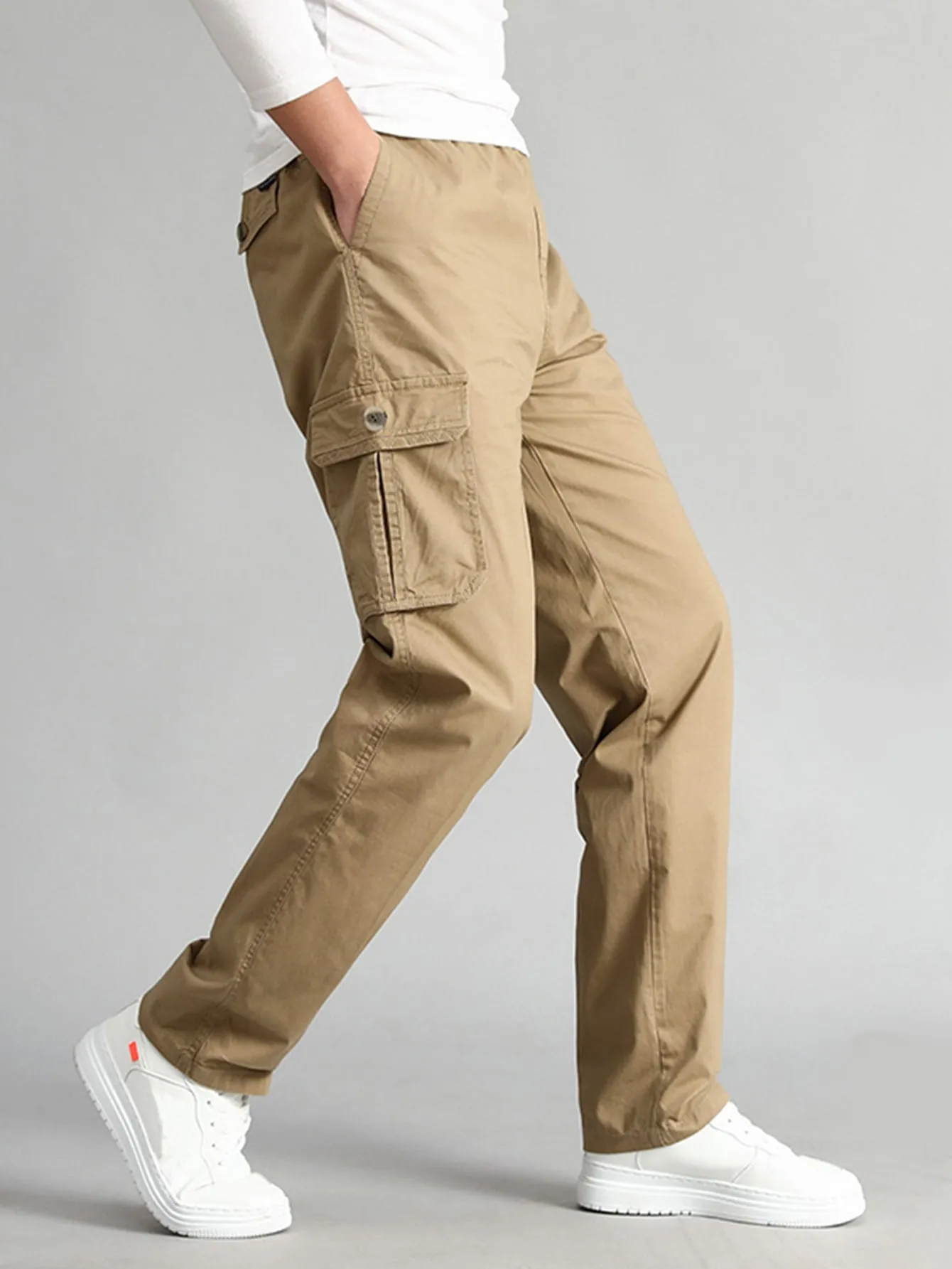 Flight Mens Solid Pocket Side Cargo Pants