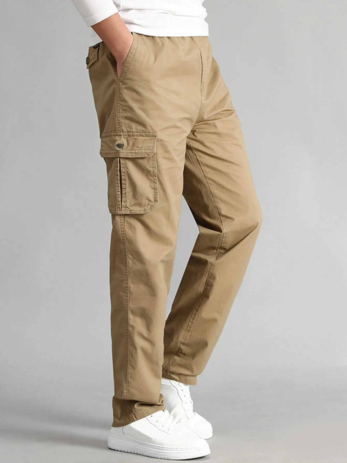 Flight Mens Solid Pocket Side Cargo Pants