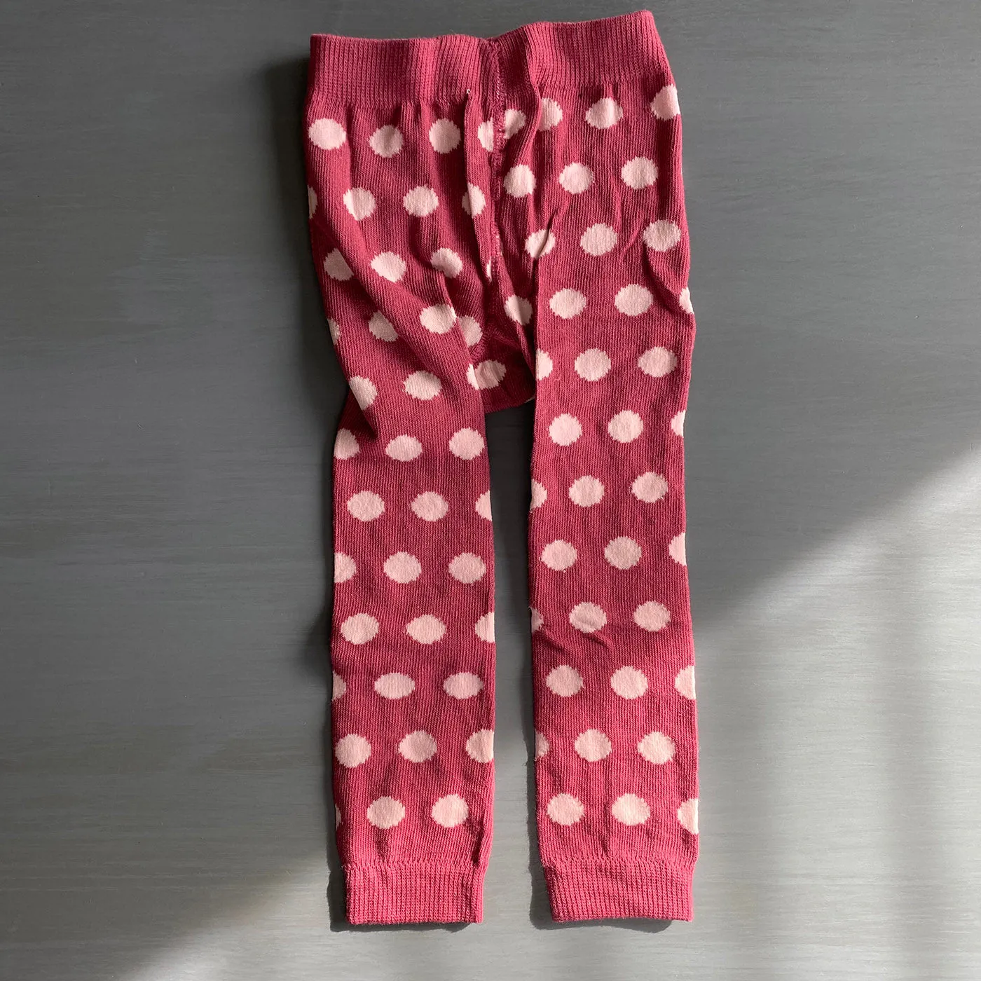 Footless Tights - Polka Dots - Burgundy/Lt.Pink