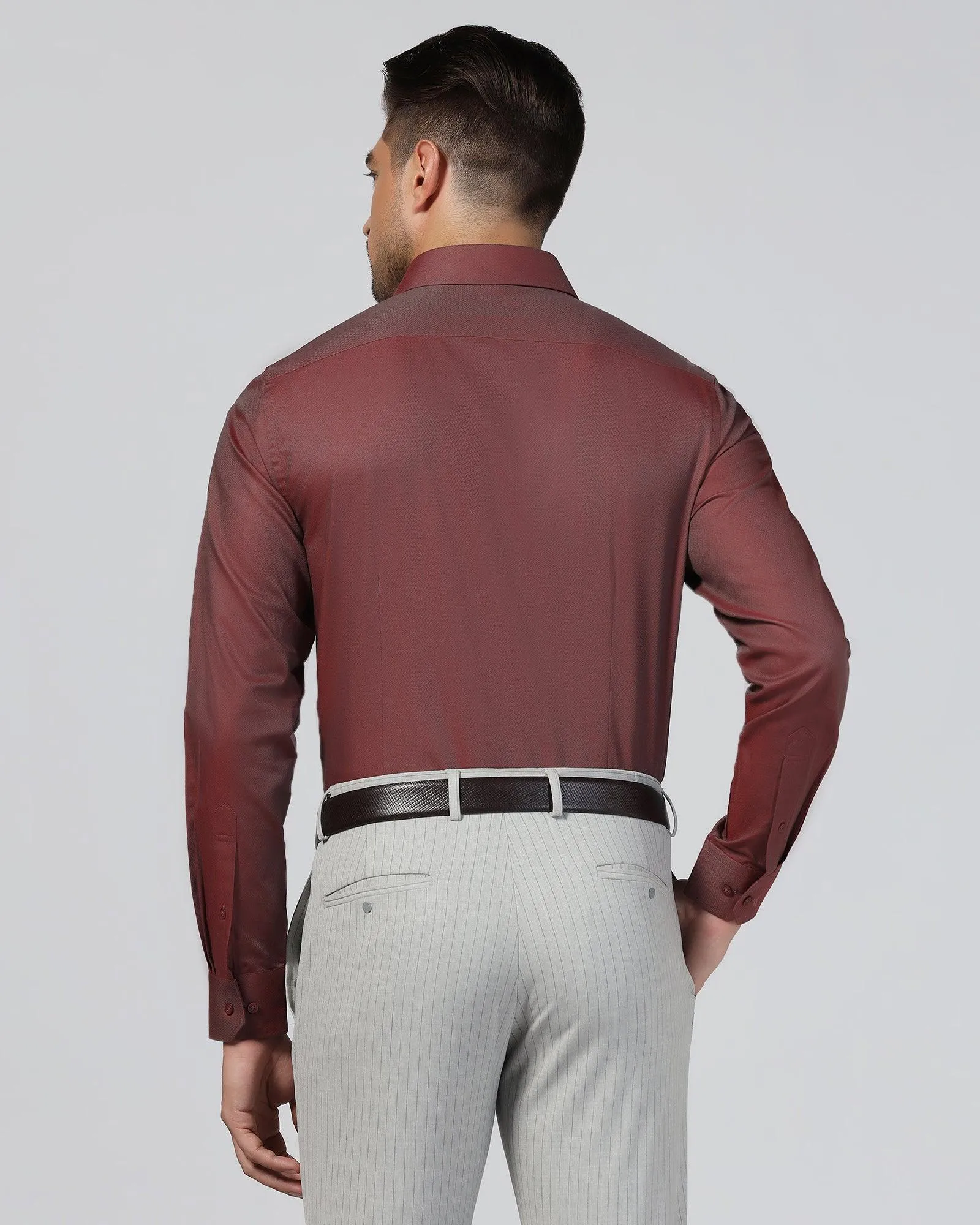 Formal Red Textured Shirt - Jim