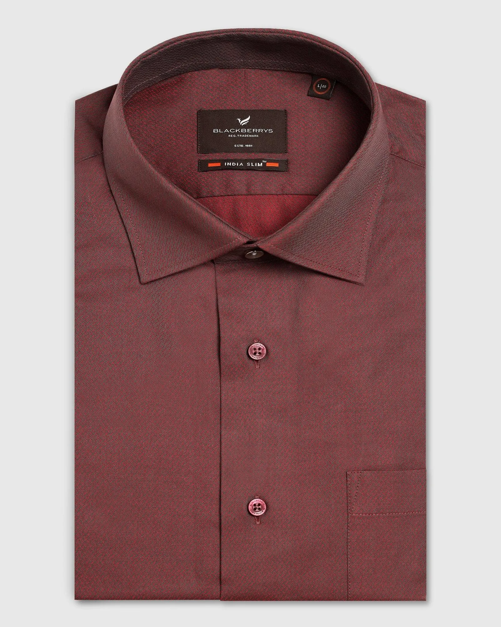 Formal Red Textured Shirt - Jim