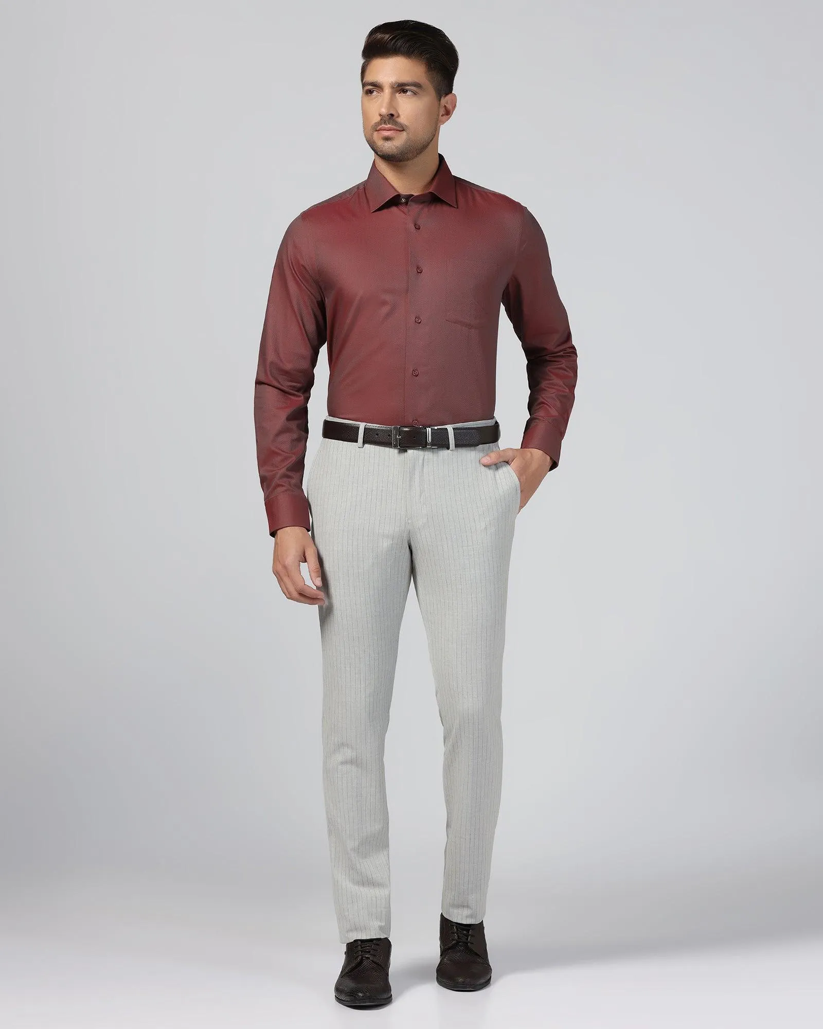 Formal Red Textured Shirt - Jim